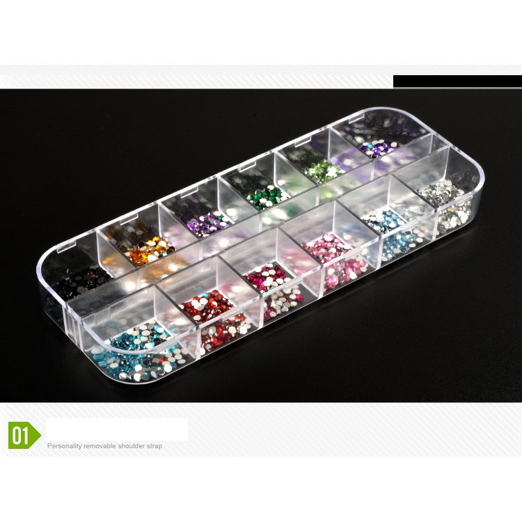 1.5mm 12 Colors DIY Nail Art Decorations Nail Stone Rhinestones Set-2