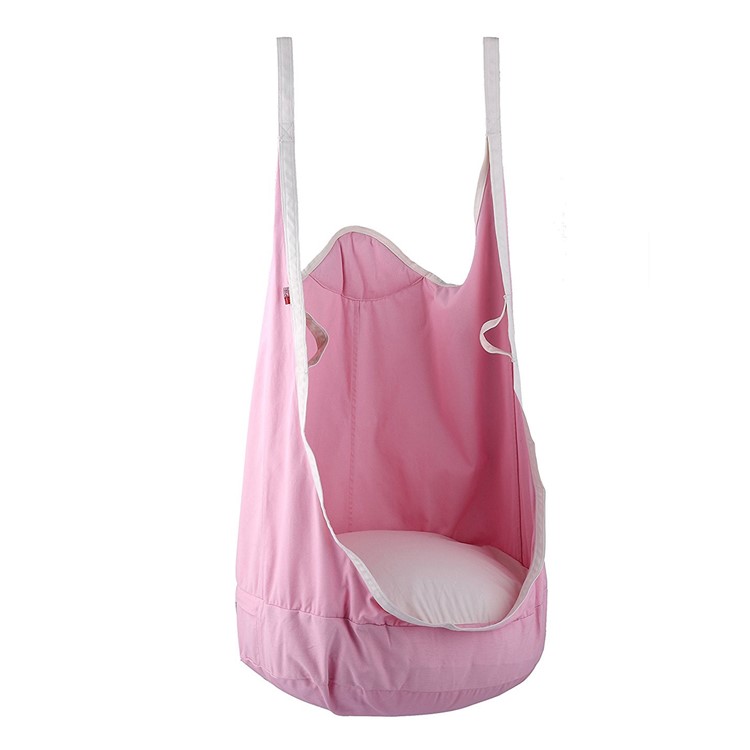 Kids Child Pod Swing Chair Nook Tent Hanging Seat Hammock Nest for Indoor and Outdoor - Pink-1