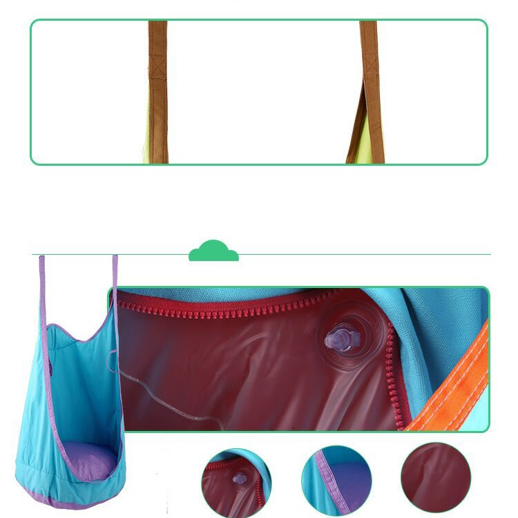Kids Pod Hanging Swing Seat Hammock Child Swing Hammock Chair for Indoor and Outdoor - Blue-3