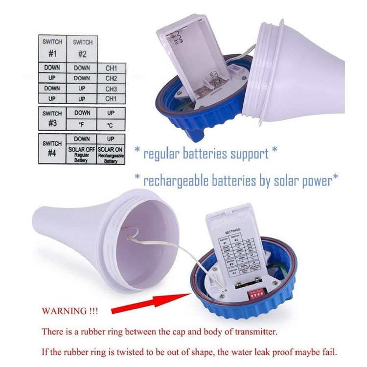 Floating Solar Rechargeable Wireless Pool Thermometer for Pool Spa Bathtub Fishpond (WT0224)-3