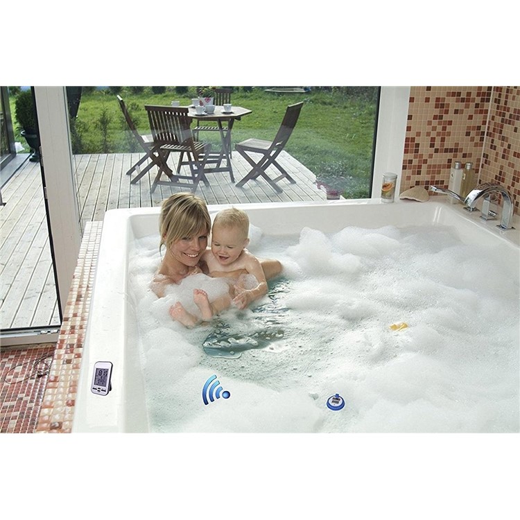 Floating Solar Rechargeable Wireless Pool Thermometer for Pool Spa Bathtub Fishpond (WT0224)-6