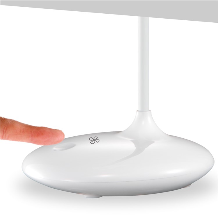 Eye Protection Dimmable LED Desk Lamp 360 Degree Rotary Table Lamp with Min Fan - White-13