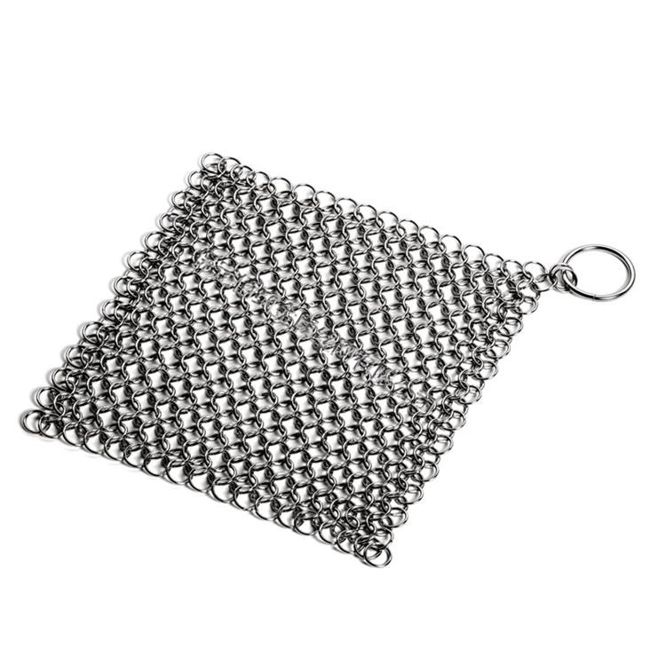 Square Pattern Stainless Steel Cleaner Chainmail Scrubber, Size: 7 x 7 Inches-1