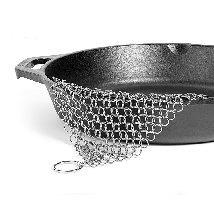 Square Pattern Stainless Steel Cleaner Chainmail Scrubber, Size: 7 x 7 Inches-2