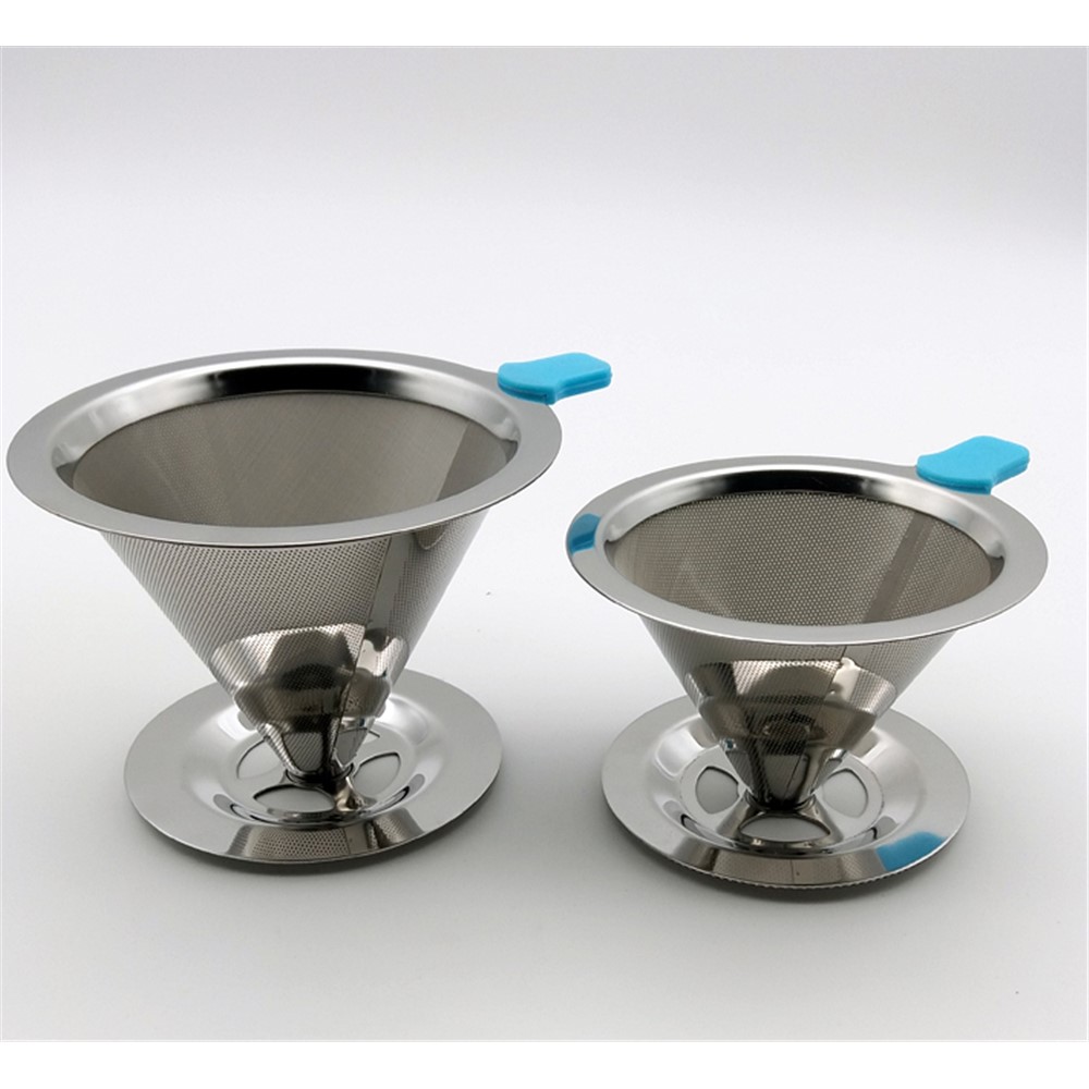 Stainless Steel Pour Over Coffee Cone Dripper, Diameter: 99mm-4
