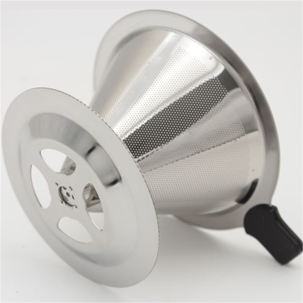 Stainless Steel Pour Over Coffee Cone Dripper, Diameter: 99mm-5