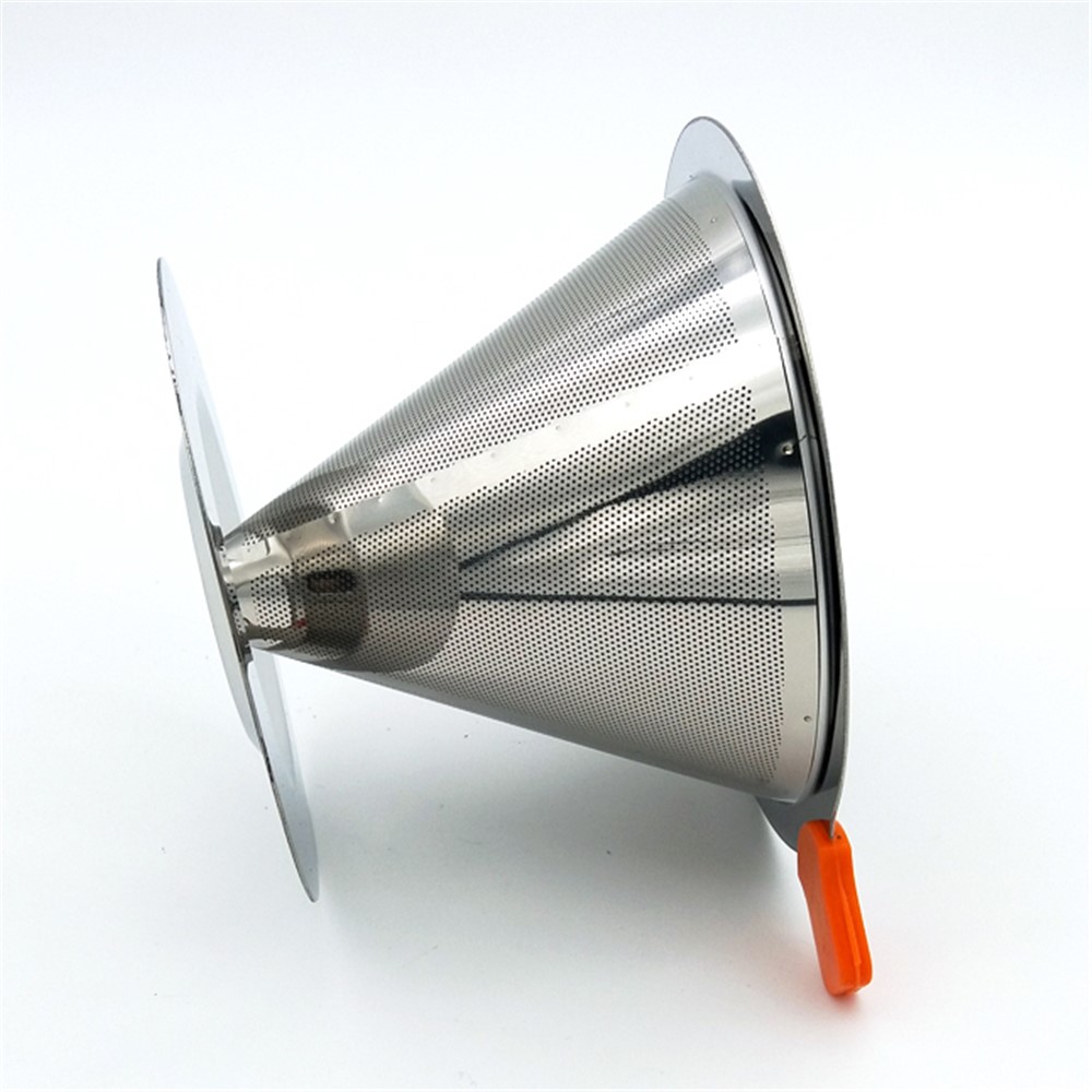 Stainless Steel Pour Over Coffee Cone Dripper, Diameter: 99mm-6