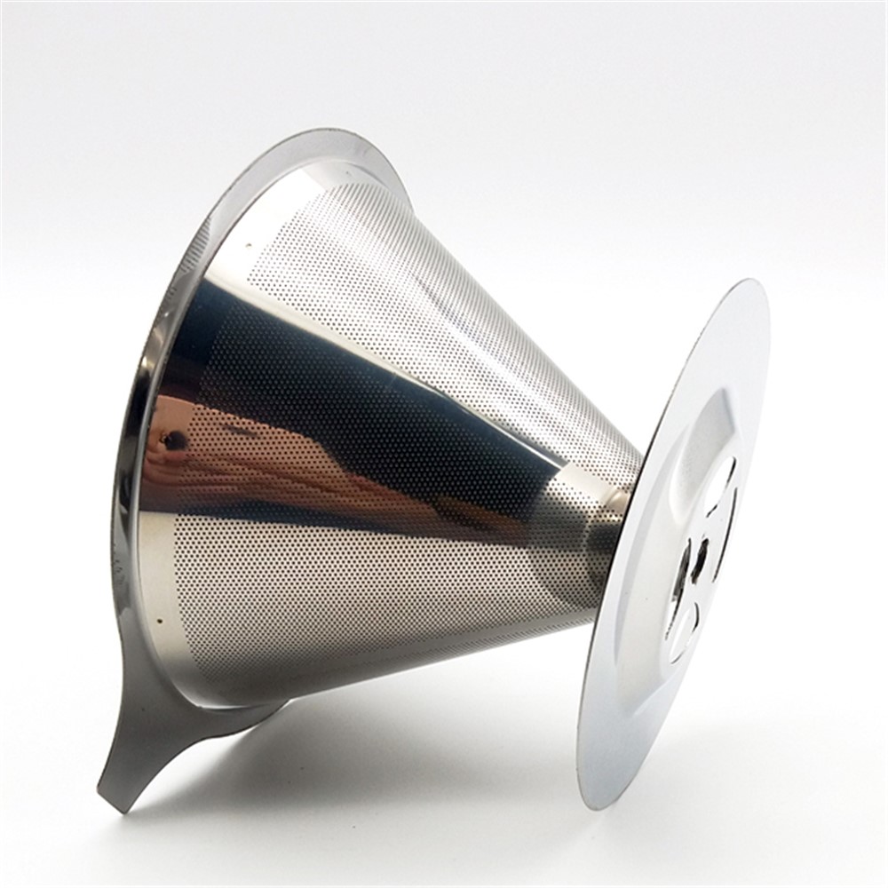 Stainless Steel Pour Over Coffee Cone Dripper, Diameter: 99mm-9