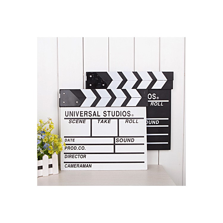 Wooden Director Film Movie Slateboard Clapper Board, Size: 30 x 27cm - Black-10