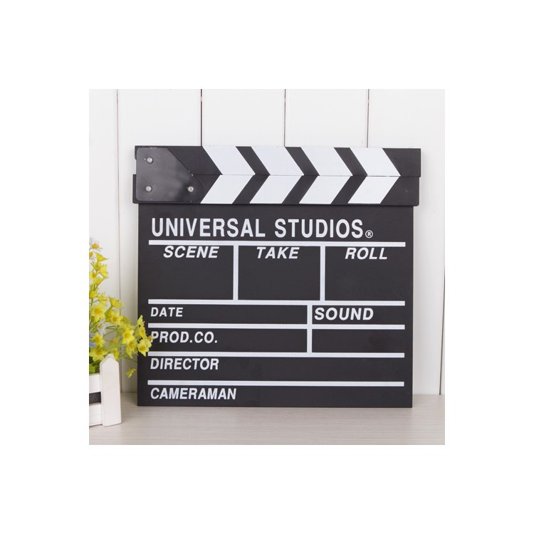 Wooden Director Film Movie Slateboard Clapper Board, Size: 30 x 27cm - Black-2