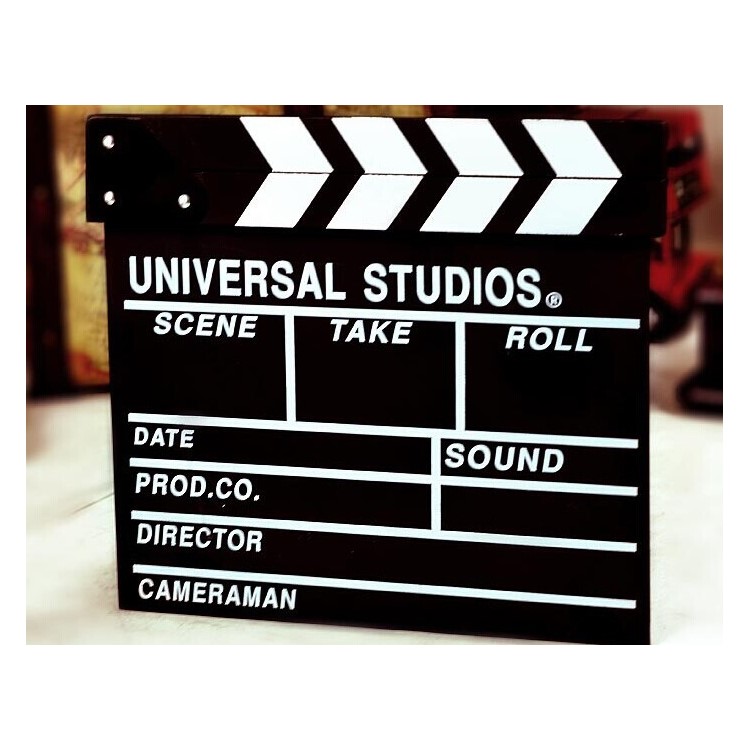 Wooden Director Film Movie Slateboard Clapper Board, Size: 30 x 27cm - Black-6
