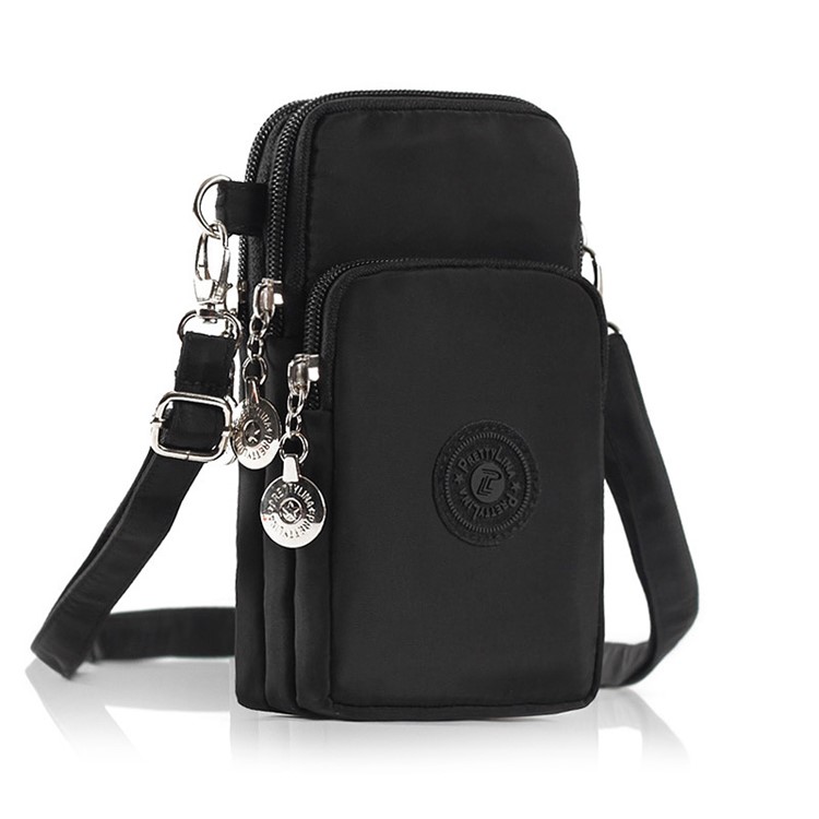 Bolso Del Hombro Del Bolso Impermeable De La Muñeca De Los Deportes Para El Teléfono Inteligente De 5.5 Pulgadas - Negro-1