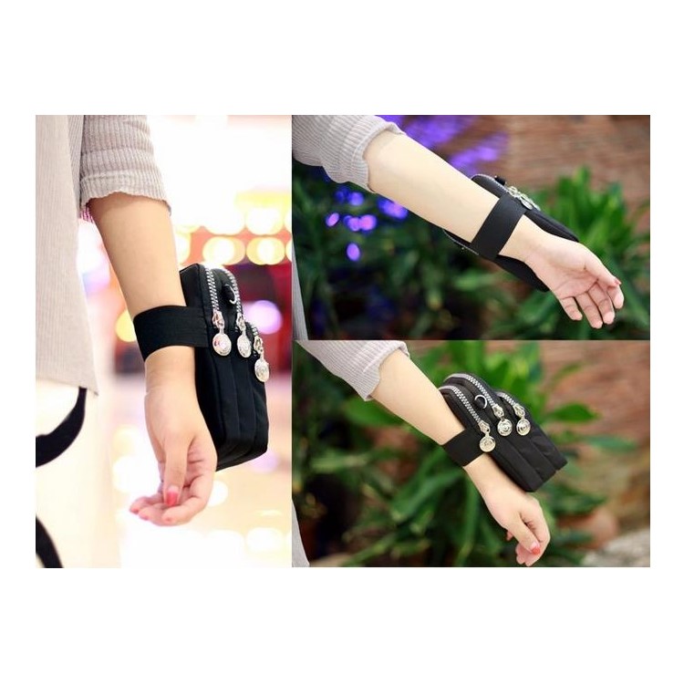 Bolso Del Hombro Del Bolso Impermeable De La Muñeca De Los Deportes Para El Teléfono Inteligente De 5.5 Pulgadas - Negro-4