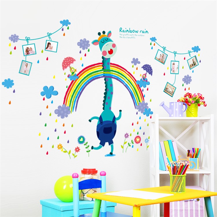 Cartoon Giraffe Rainbow Bedroom Wall Decal Sticker Removable Home Decoration Sticker, Size: 60 x 90cm-3
