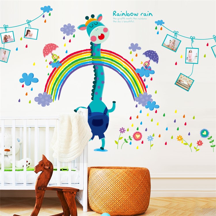 Cartoon Giraffe Rainbow Bedroom Wall Decal Sticker Removable Home Decoration Sticker, Size: 60 x 90cm-5