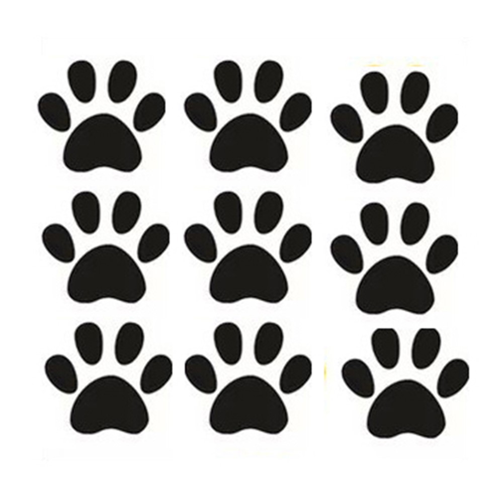 24Pcs/Set Paw Prints Peel and Stick Wall Decals for Kindergarten Classroom, Home Decor - Black-1