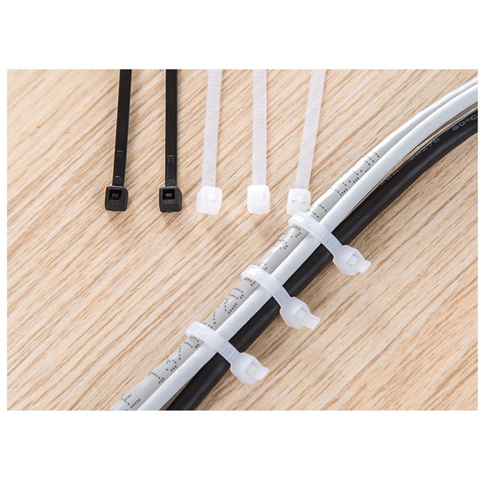 100Pcs/Lot 2.5 x 200mm 8-inch Self-locking Nylon Cable Ties - Black-2