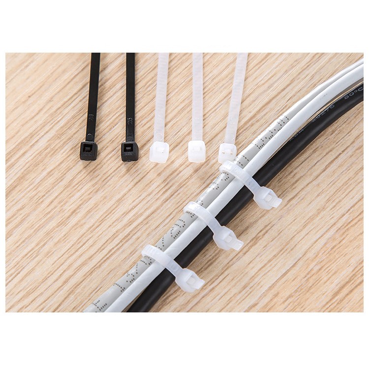 100Pcs/Lot 2.5 x 150mm Nylon Cable Ties Self-locking Wire Management Zip - Black-2