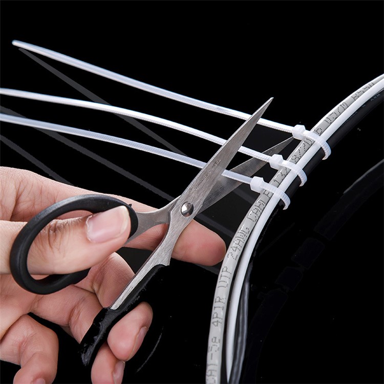 100Pcs/Lot 4-inch 2.5 x 100mm Self-locking Nylon Cable Wire Ties Fixing Zip - White-4
