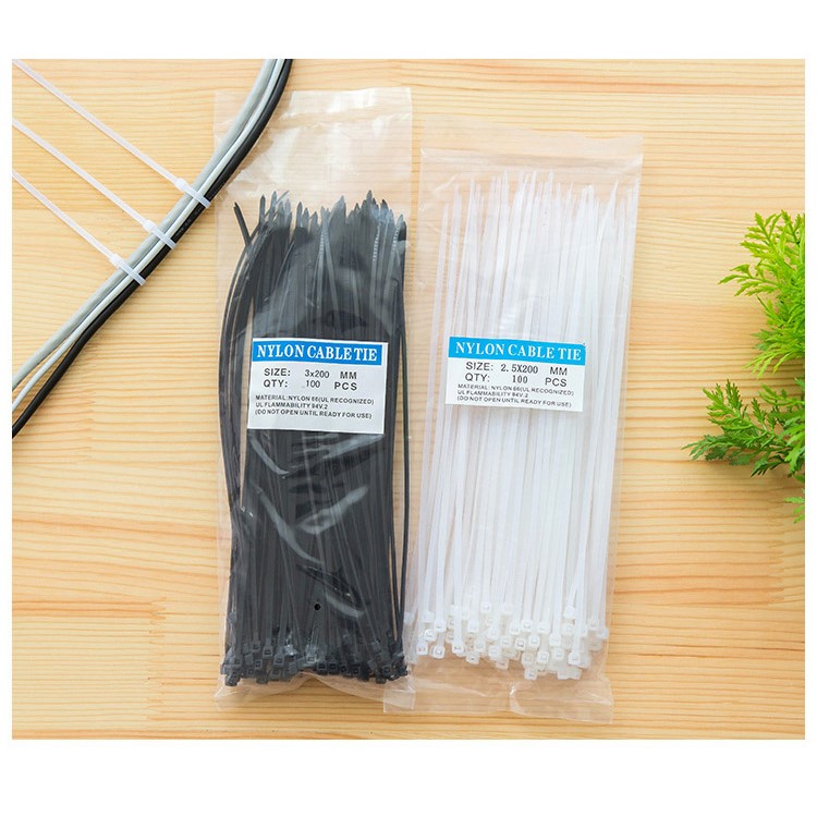 100Pcs/Lot 4-inch 2.5 x 100mm Self-locking Nylon Cable Wire Ties Fixing Zip - White-6