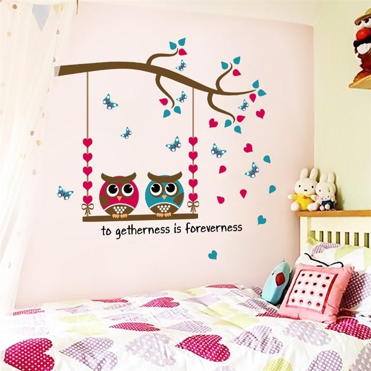 Owls Pattern Removable Home Decoration Sticker Bedroom Wall Decal Sticker, Size: 30 x 60cm-1
