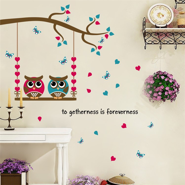 Owls Pattern Removable Home Decoration Sticker Bedroom Wall Decal Sticker, Size: 30 x 60cm-4