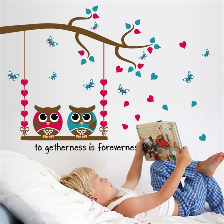 Owls Pattern Removable Home Decoration Sticker Bedroom Wall Decal Sticker, Size: 30 x 60cm-6