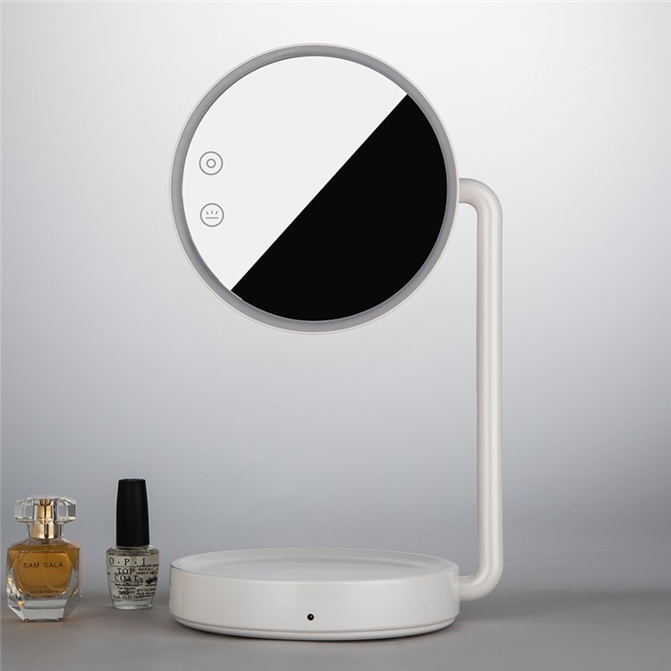 JOYROOM CY166 Rotary Cosmetic Mirror with Dimmable LED Table Lamp for Women - White-1