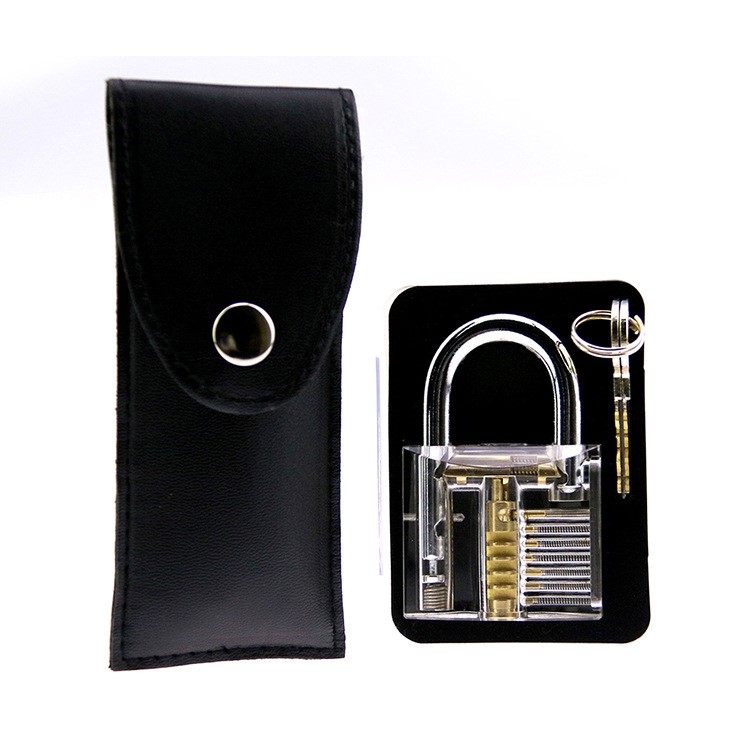 Professional Transparent Practice Lock Padlock Set for Locksmith Lock Beginners-5