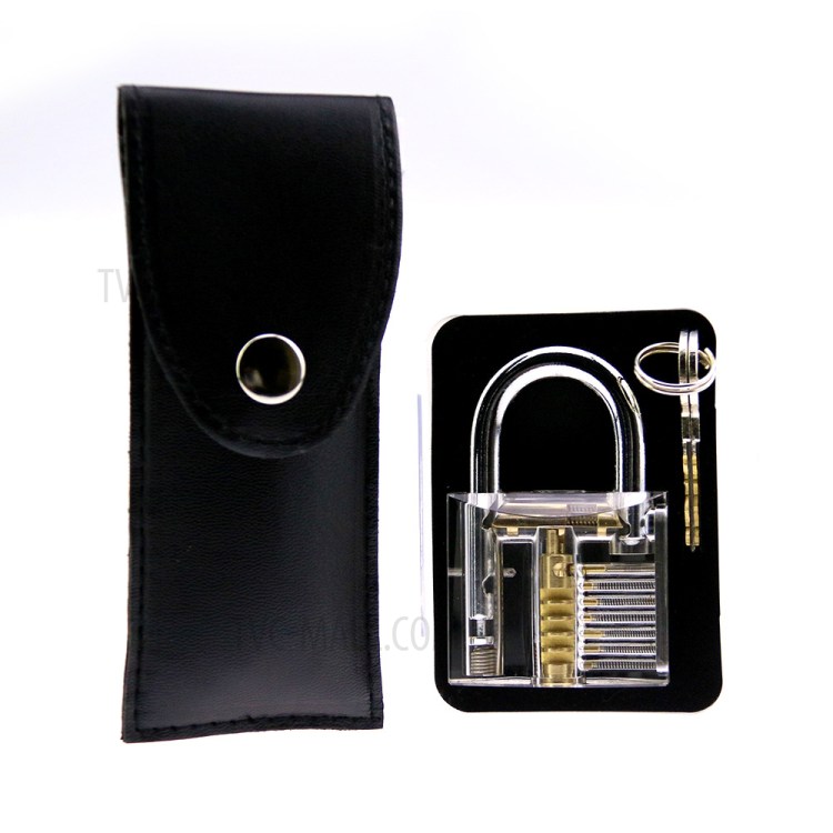Professional Transparent Practice Lock Padlock Set for Locksmith Lock Beginners-6