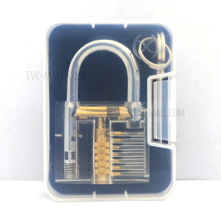 Professional Transparent Practice Lock Padlock Set for Locksmith Lock Beginners-8