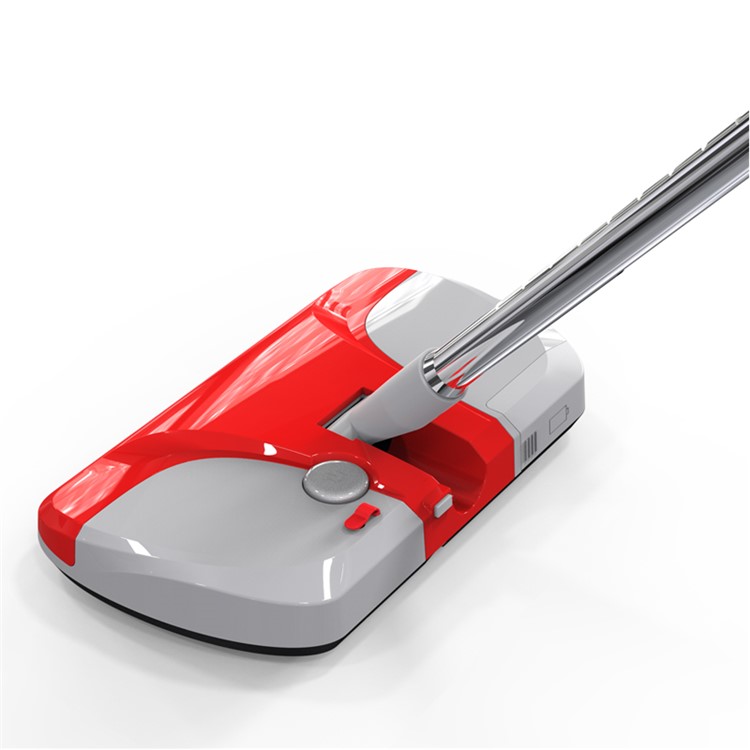 Household Hand Push Extendable Cordless Electric Sweeper Broom - Red / EU Plug-3