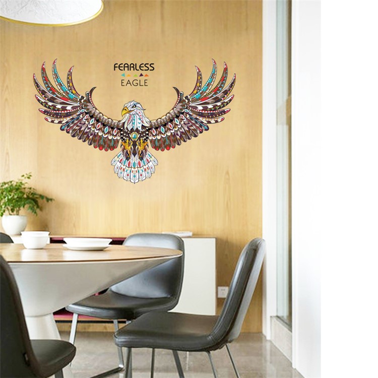 Colorized Eagle Removable Living Room Decal PVC Wall Stickers, Size: 60 x 90cm-3