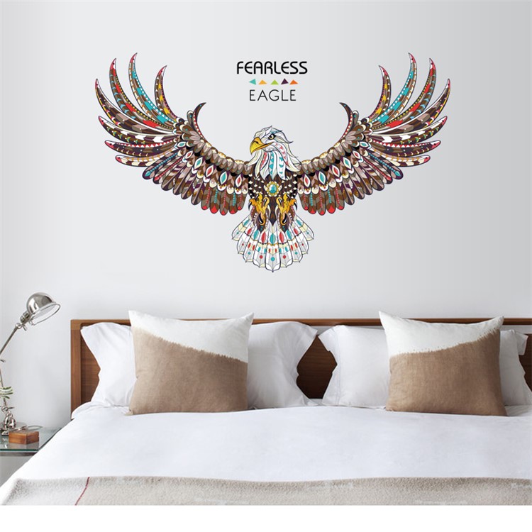 Colorized Eagle Removable Living Room Decal PVC Wall Stickers, Size: 60 x 90cm-4