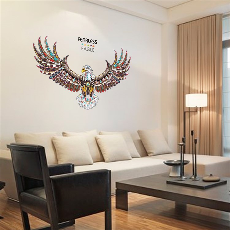 Colorized Eagle Removable Living Room Decal PVC Wall Stickers, Size: 60 x 90cm-5