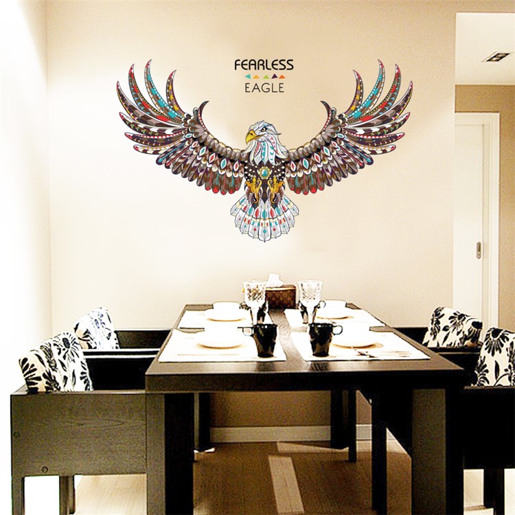 Colorized Eagle Removable Living Room Decal PVC Wall Stickers, Size: 60 x 90cm-6