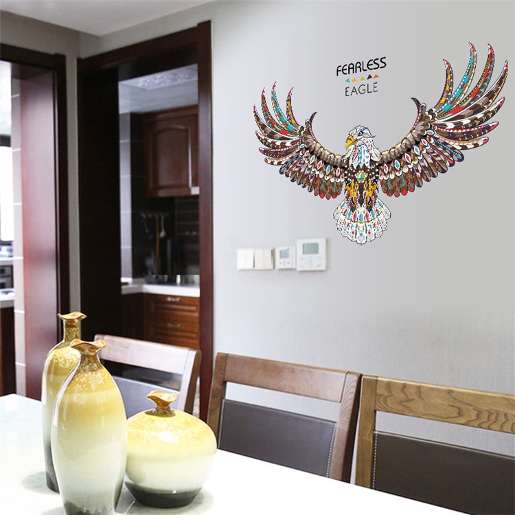 Colorized Eagle Removable Living Room Decal PVC Wall Stickers, Size: 60 x 90cm-7
