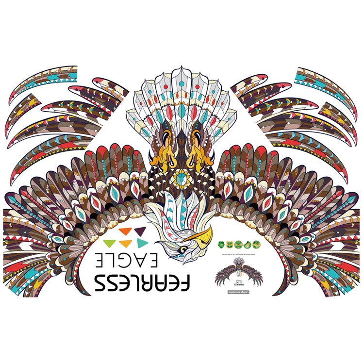 Colorized Eagle Removable Living Room Decal PVC Wall Stickers, Size: 60 x 90cm-9