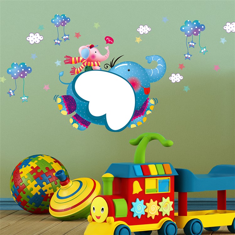 Cartoon Elephant Removable Living Room PVC Decal Wall Stickers, Size: 50 x 70cm-1
