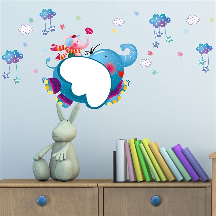 Cartoon Elephant Removable Living Room PVC Decal Wall Stickers, Size: 50 x 70cm-2