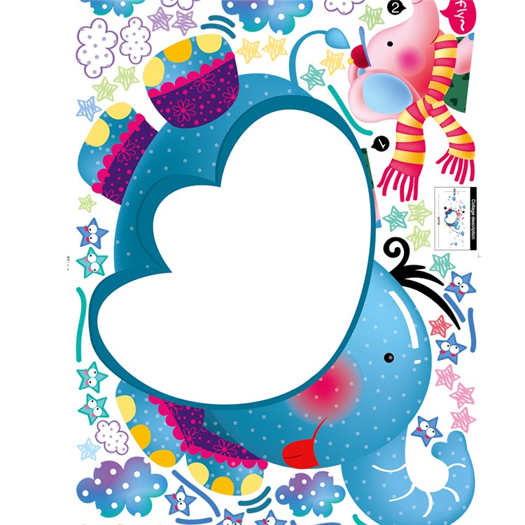 Cartoon Elephant Removable Living Room PVC Decal Wall Stickers, Size: 50 x 70cm-7