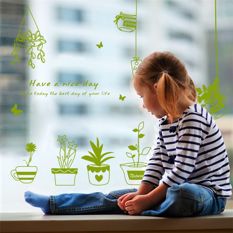 Pot Plants Pattern Wall Stickers Removable Decal Home Decor DIY Art Decoration, Size: 40 x 60cm-2