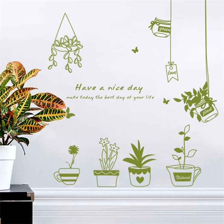 Pot Plants Pattern Wall Stickers Removable Decal Home Decor DIY Art Decoration, Size: 40 x 60cm-3