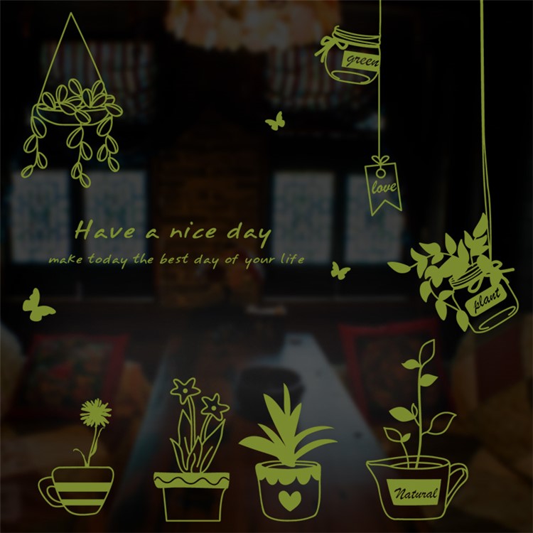 Pot Plants Pattern Wall Stickers Removable Decal Home Decor DIY Art Decoration, Size: 40 x 60cm-4