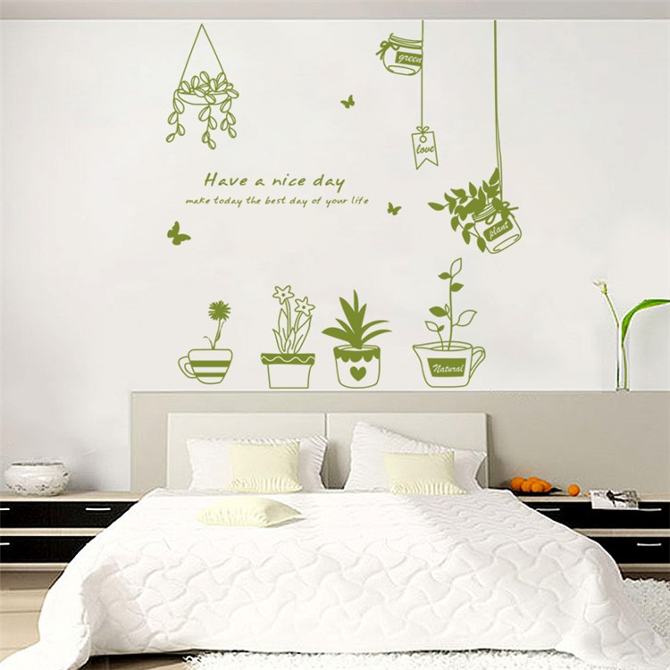 Pot Plants Pattern Wall Stickers Removable Decal Home Decor DIY Art Decoration, Size: 40 x 60cm-5