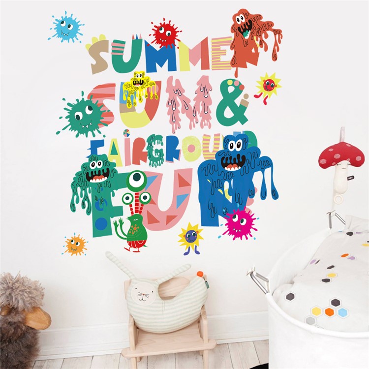 Cartoon Giraffe and Characters Bedroom Home Decoration Wall Sticker, Size: 50 x 70cm-2