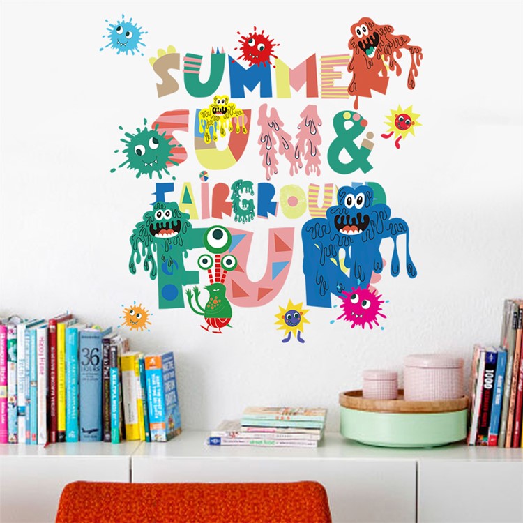 Cartoon Giraffe and Characters Bedroom Home Decoration Wall Sticker, Size: 50 x 70cm-3