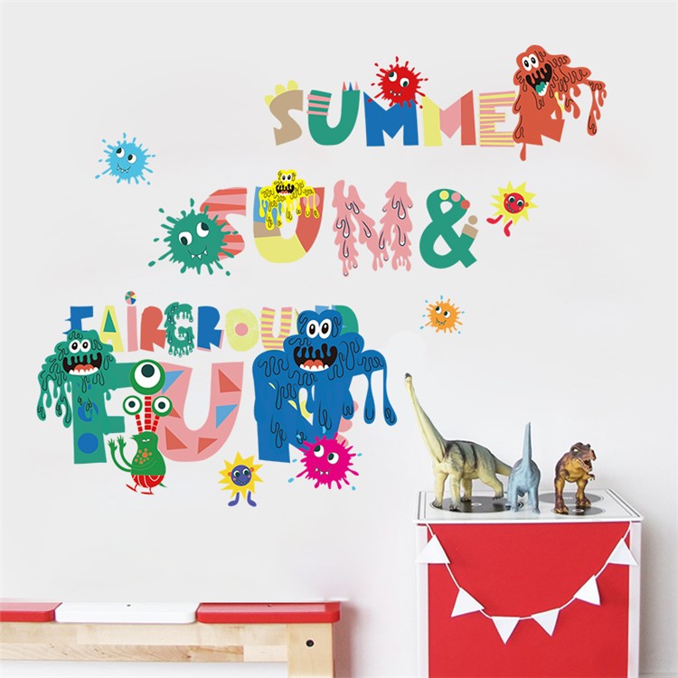 Cartoon Giraffe and Characters Bedroom Home Decoration Wall Sticker, Size: 50 x 70cm-4