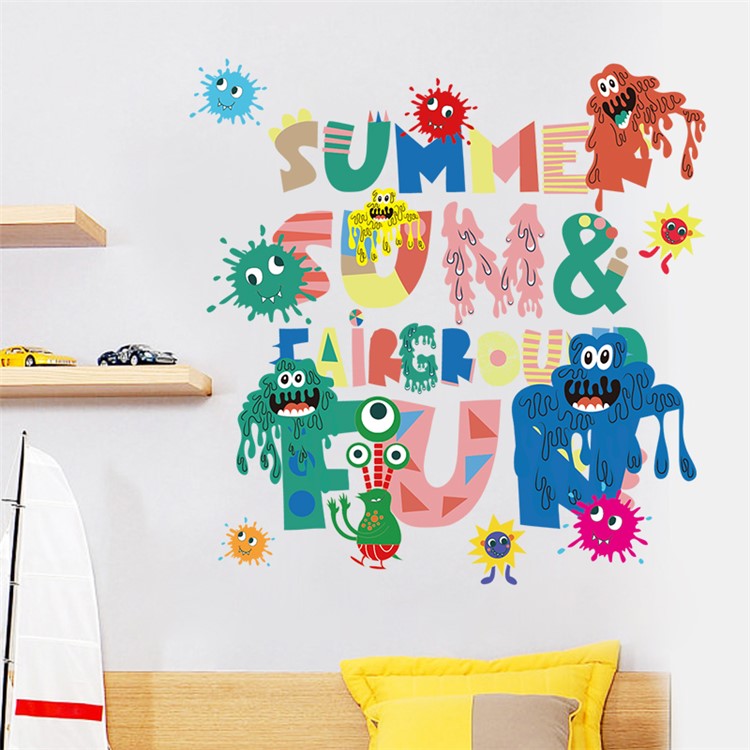 Cartoon Giraffe and Characters Bedroom Home Decoration Wall Sticker, Size: 50 x 70cm-5