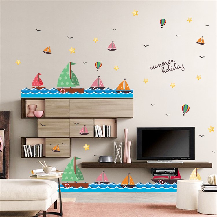 Sailing Boats Pattern DIY Wall Decal Sticker Home Decoration, Size: 50 x 70cm-5